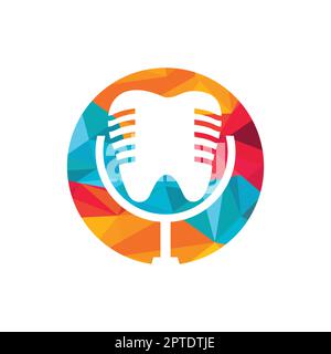 Dental podcast vector logo design template. Stock Vector
