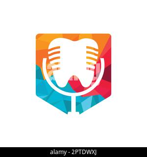 Dental podcast vector logo design template. Stock Vector