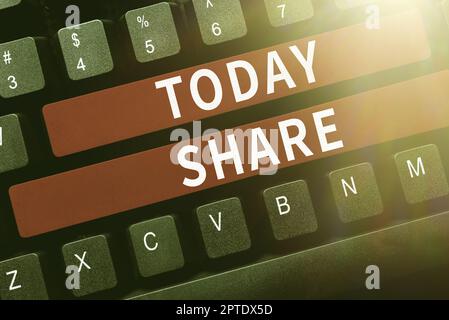 Text caption presenting Share, Word for any of the equal parts into which property or corporation is divided Stock Photo