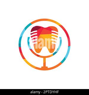 Dental podcast vector logo design template. Stock Vector