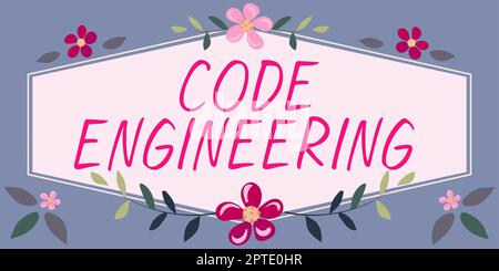 Writing displaying text Code Engineering, Business approach application of engineering to the development of software Stock Photo