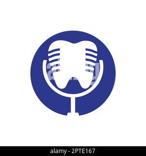 Dental podcast vector logo design template. Stock Vector