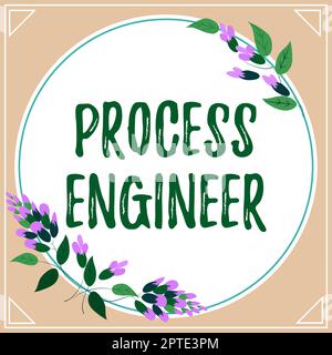 Sign displaying Process Engineer, Business idea deciding how to go about producing a particular product Stock Photo