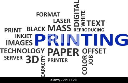 word cloud - printing Stock Vector
