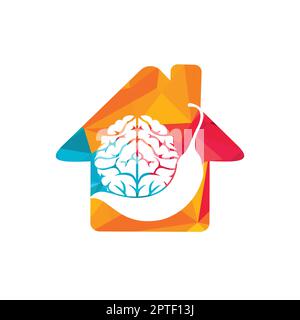 Chili brain vector logo design template. Spicy intelligence logo design concept. Stock Vector
