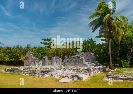 Ancient ruins of Maya in El Rey Archaeological Zone near Cancun, Yukatan, Mexico. Stock Photo
