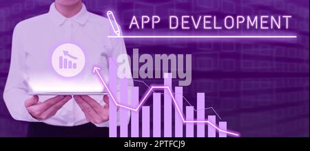 Conceptual caption App Development, Word Written on producing computer software with a specialized purpose Stock Photo