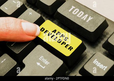 Conceptual display Apps Developer, Business concept Graphic artist Software Programmer and Analyst Experts Stock Photo