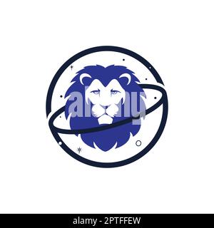 Lion planet vector logo design template. Stock Vector