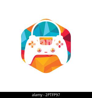 Game shop vector logo. design. Shopping bag combination joystick icon vector design. Stock Vector