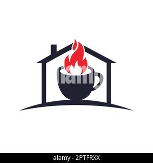 Hot coffee vector logo design template. Stock Vector