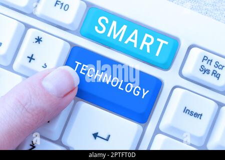 Text caption presenting Smart Technology, Concept meaning used to protect and prevent errors in hard drives Stock Photo