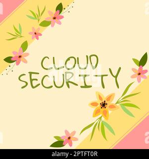 Conceptual display Cloud Security, Conceptual photo Imposing a secured system of existing data in the Internet Stock Photo