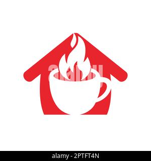 Hot coffee vector logo design template. Stock Vector