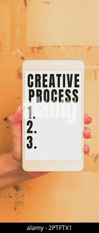 Handwriting text Creative Process, Internet Concept connecting ideas ...