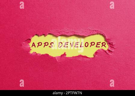 Conceptual display Apps Developer, Business showcase Graphic artist Software Programmer and Analyst Experts Stock Photo