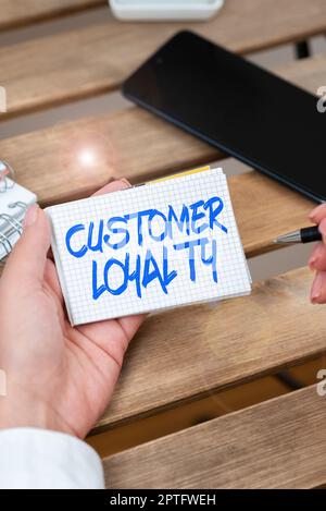 Text caption presenting Customer Loyalty, Internet Concept buyers adhere to positive experience and satisfaction Stock Photo