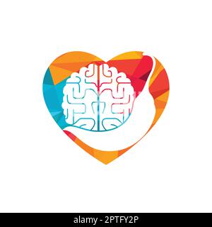 Chili brain vector logo design template. Spicy intelligence logo design concept. Stock Vector