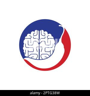 Chili brain vector logo design template. Spicy intelligence logo design concept. Stock Vector