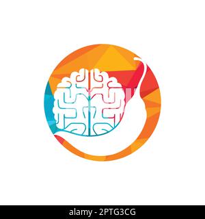 Chili brain vector logo design template. Spicy intelligence logo design concept. Stock Vector