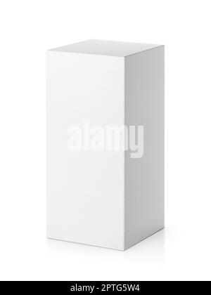 blank packaging white cardboard box isolated on white background ready for packaging design Stock Photo