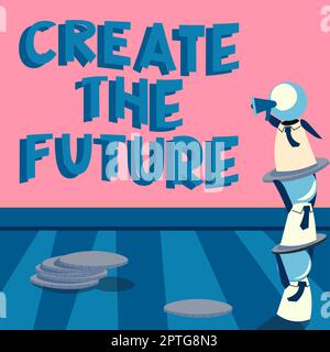 Text caption presenting Create The Future, Word for make an own way effort to achieve goals successfully Stock Photo