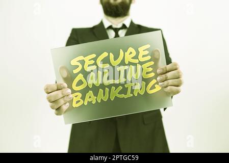 Writing displaying text Secure Online Banking, Conceptual photo protect digital bank for internet transactions Stock Photo