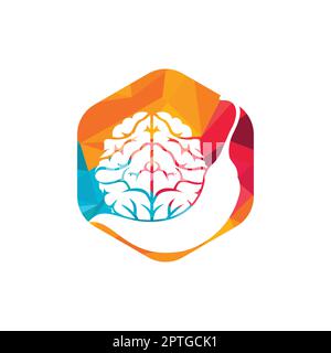 Chili brain vector logo design template. Spicy intelligence logo design concept. Stock Vector
