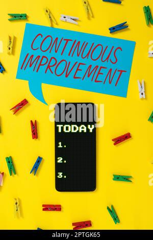 Text showing inspiration Continuous Improvement, Word Written on Ongoing Effort to Advance Never ending changes Stock Photo