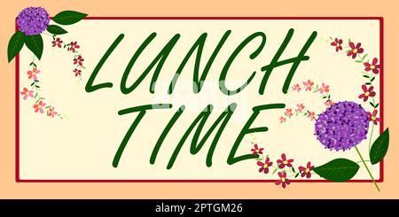 Text showing inspiration Lunch Time, Internet Concept Meal in the middle of the day after breakfast and before dinner Stock Photo