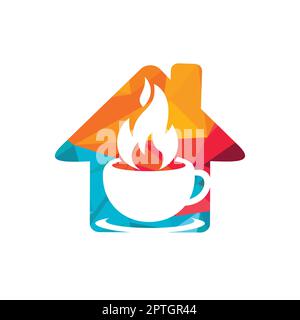 Hot coffee vector logo design template. Stock Vector