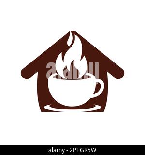 Hot coffee vector logo design template. Stock Vector