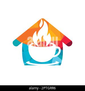 Hot coffee vector logo design template. Stock Vector