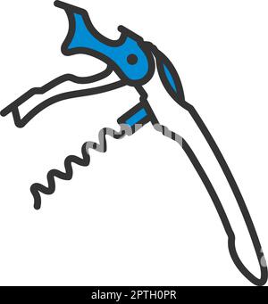 Waiter Corkscrew Icon Stock Vector
