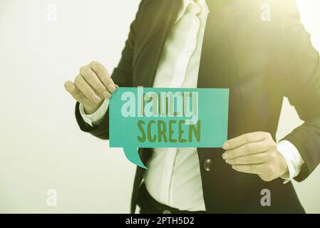 Text sign showing Multi Screen, Word for Having or involving several screen especially in a cinema Stock Photo