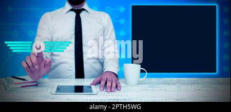 Business Man Presenting New Futuristic Technologies. Stock Photo