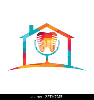 Dental podcast vector logo design template. Stock Vector
