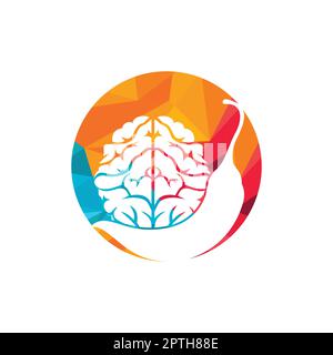 Chili brain vector logo design template. Spicy intelligence logo design concept. Stock Vector