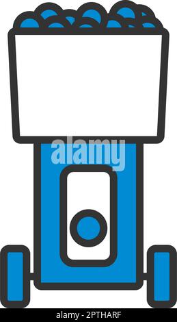 Tennis serve ball machine icon. White background with shadow design ...