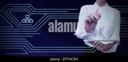Business Man Presenting New Futuristic Technologies. Stock Photo
