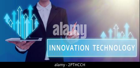 Writing displaying text Innovation Technology, Word for New Idea or Method of Technical or Scientific nature Stock Photo