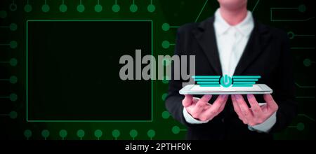 Business Man Presenting New Futuristic Technologies. Stock Photo