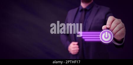 Business Man Presenting New Futuristic Technologies. Stock Photo