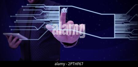 Business Man Presenting New Futuristic Technologies. Stock Photo