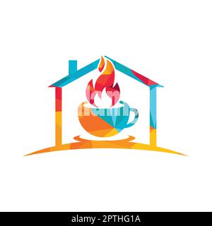 Hot coffee vector logo design template. Stock Vector