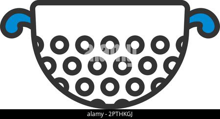 Kitchen Colander Icon Stock Vector