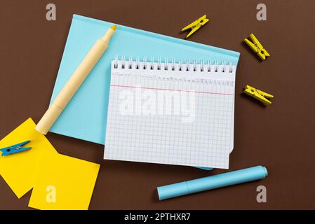 Multiple Assorted Collection Office Stationery Photo Placed Over Table Stock Photo