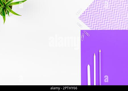 Multiple Assorted Collection Office Stationery Photo Placed Over Table Stock Photo