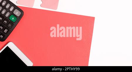 Multiple Assorted Collection Office Stationery Photo Placed Over Table Stock Photo