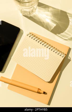 Multiple Assorted Collection Office Stationery Photo Placed Over Table Stock Photo